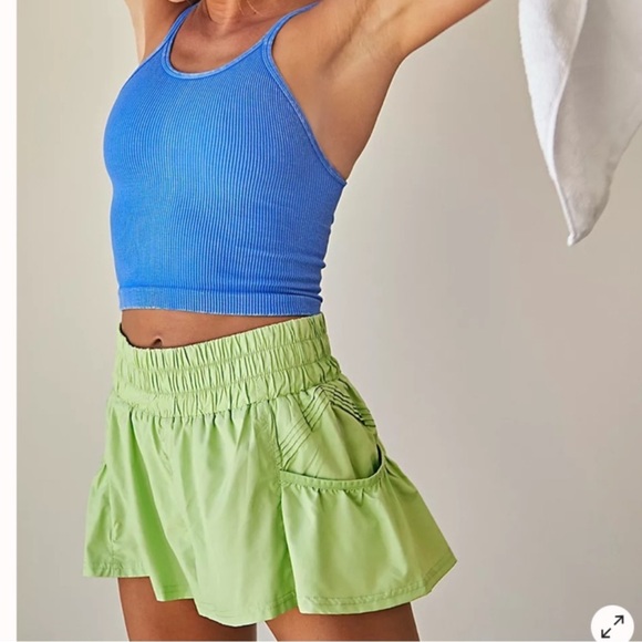 Free People Pants - Free people get your flirt on short chartreuse